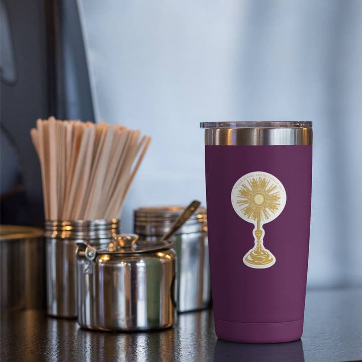 Sock Religious - Wholesale Sticker - I Look at Him Monstrance Sticker1