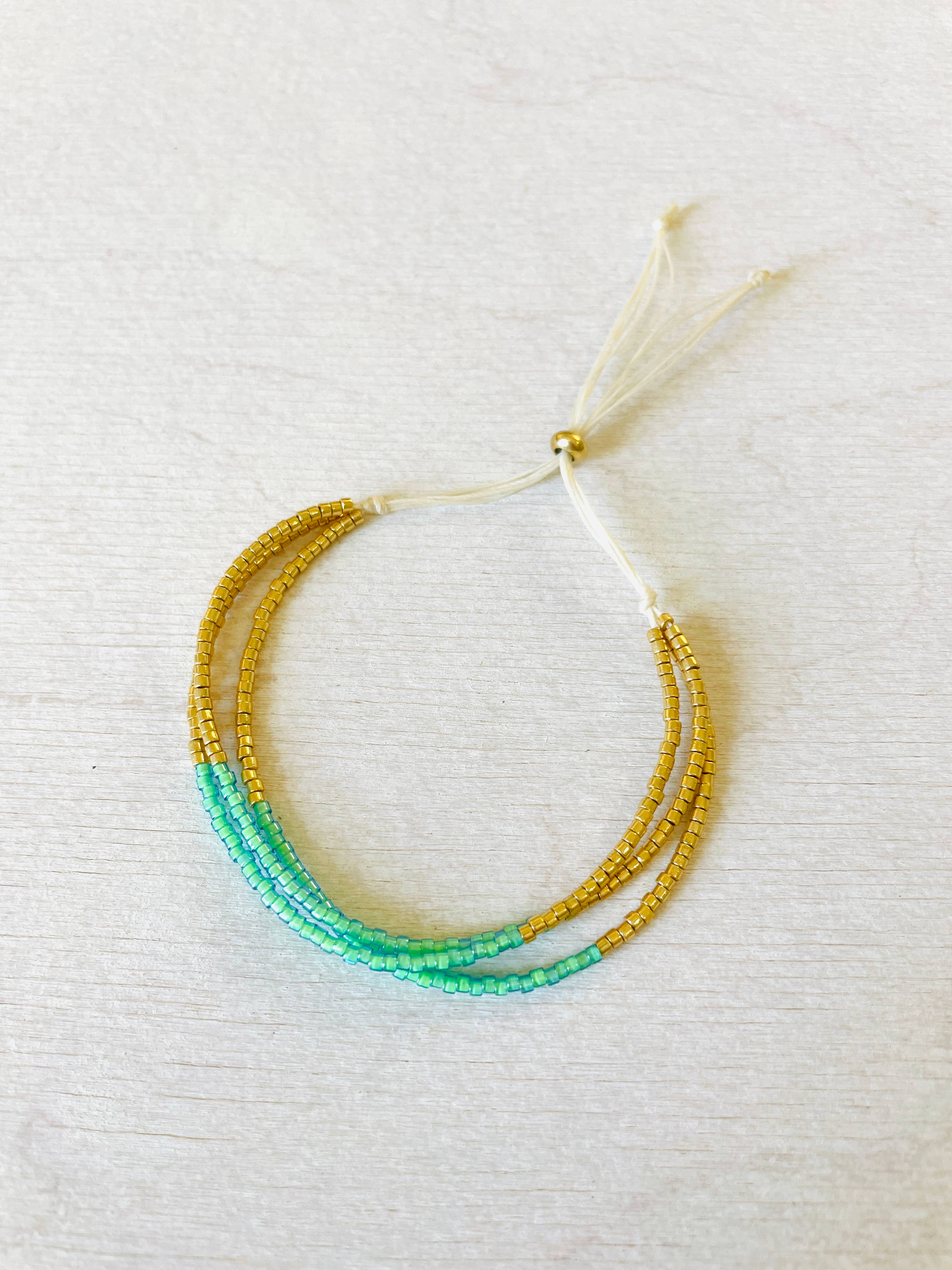 Atelline - Vendita all'ingrosso Bracciale con perline - Bracciale regolabile con perline Miyuki su cordino cerato, Rocaille1