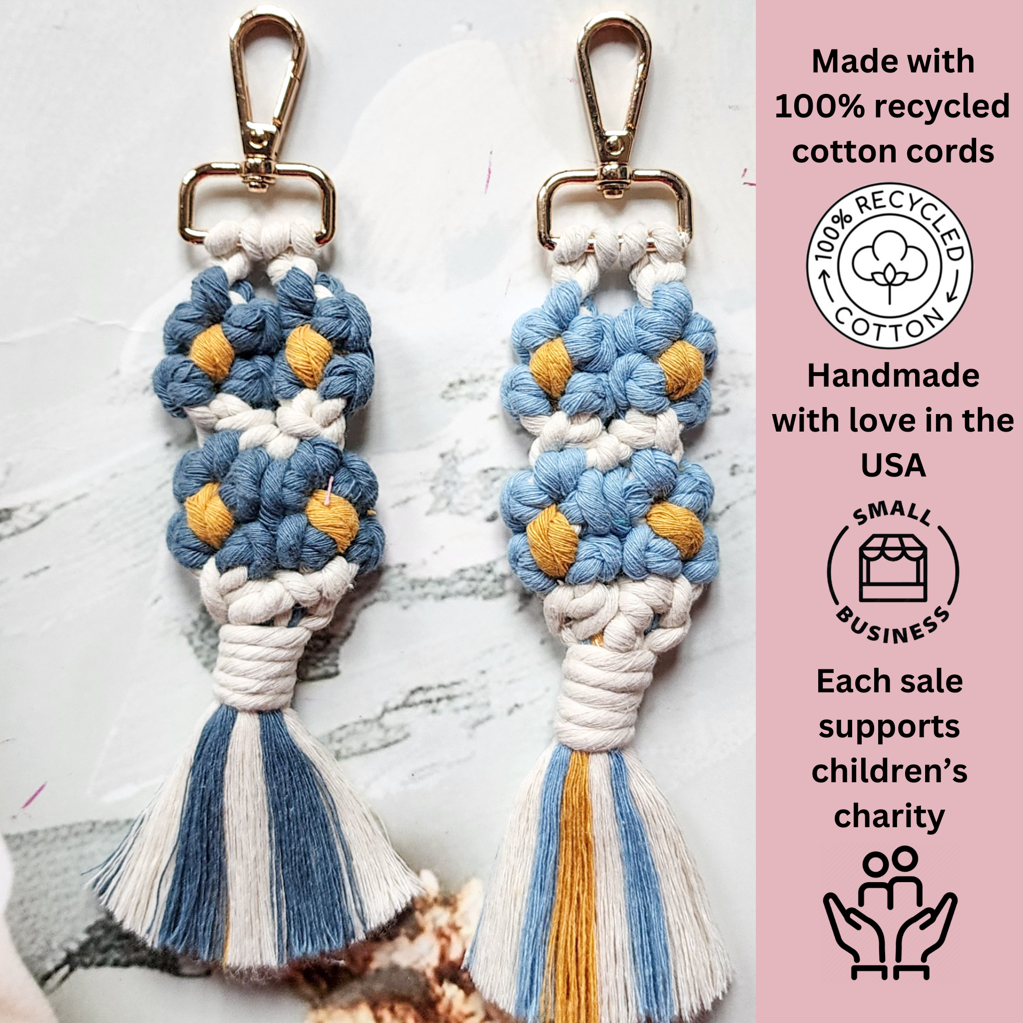 Handmade By Uruba – wholesale Keychain – Women's – Color Pop Macrame Keychain | Handwoven Boho Tassel Accessory10