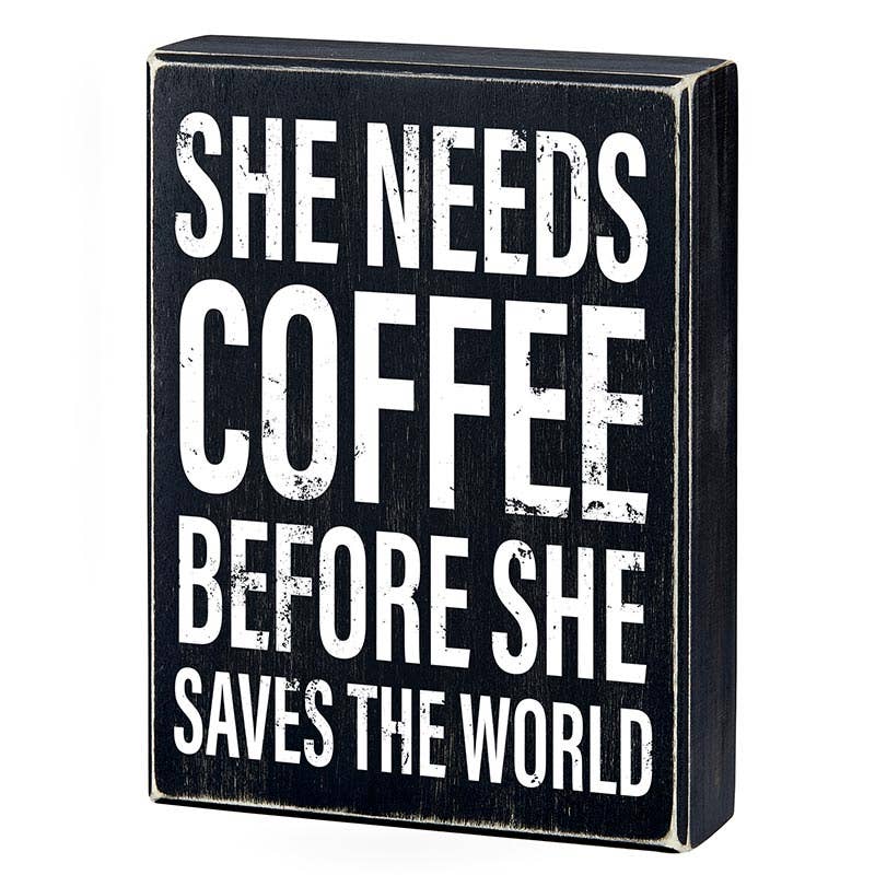Faithworks by Creative Brands - Wholesale Sign - Box Sign - Need Coffee1