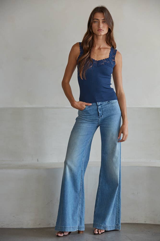 By Together – Großhandel Tanktop – Damen – S1217N | Strick-Top mit Nahtloser Rippstruktur und Spitzensaum6