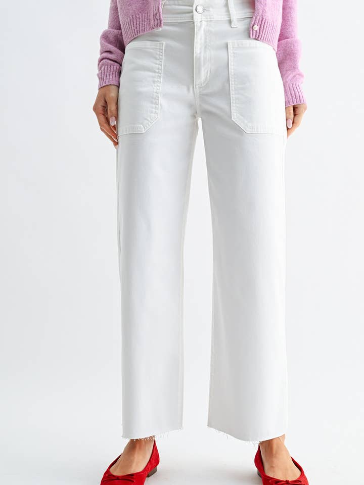 DP353-T - WHT - Stretch Twill Utility Wide Leg for wholesale by JBD