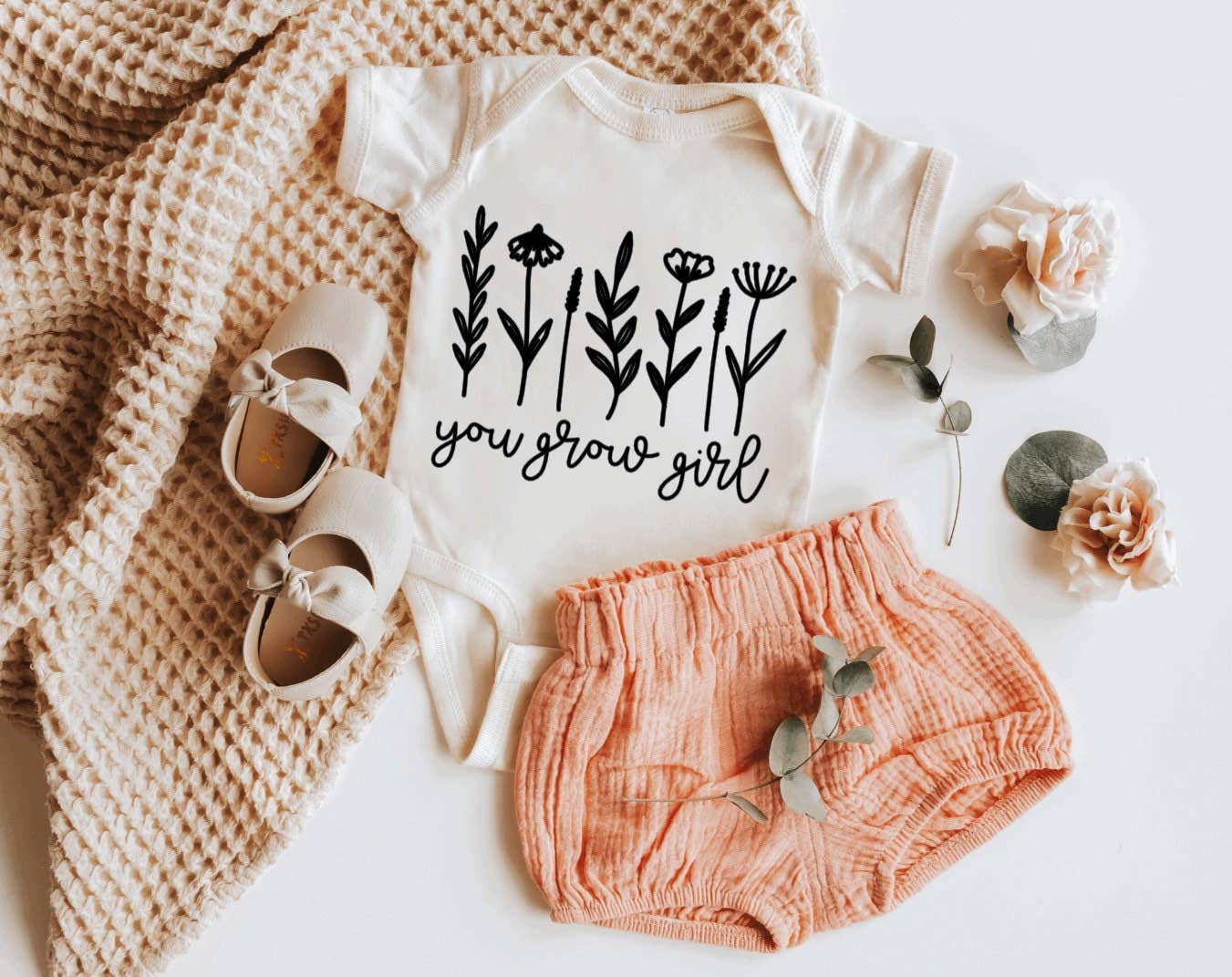 Wildflowers + Cotton - Wholesale Bodysuit (Non-Footed) - Baby - You Grow Girl | 100% Cotton Baby Bodysuit or Tee2