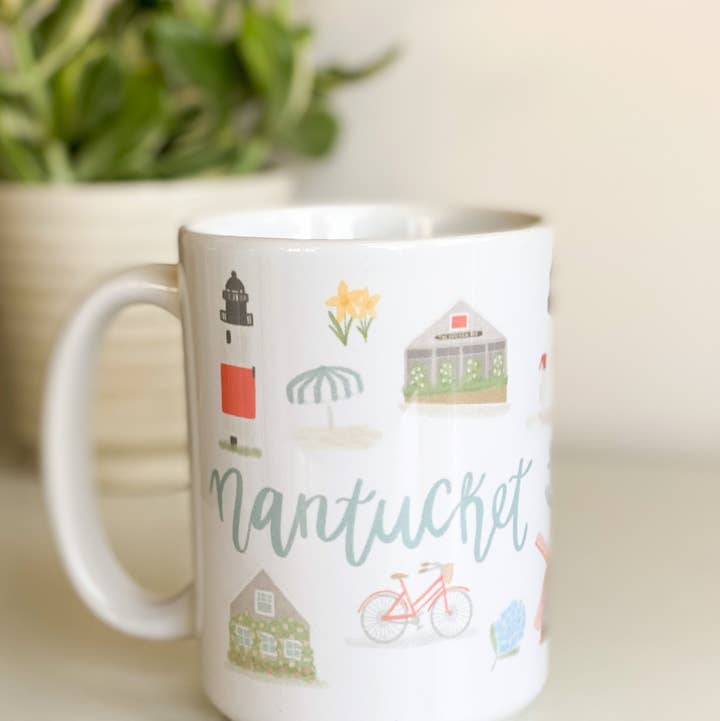 Palm Prints - Wholesale Coffee Mug - Nantucket Landmark Mug0