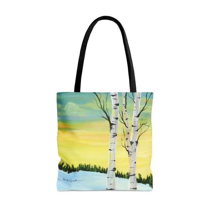 Winter Sunrise Tote Bag for wholesale by Artist Makara Thach Sernett