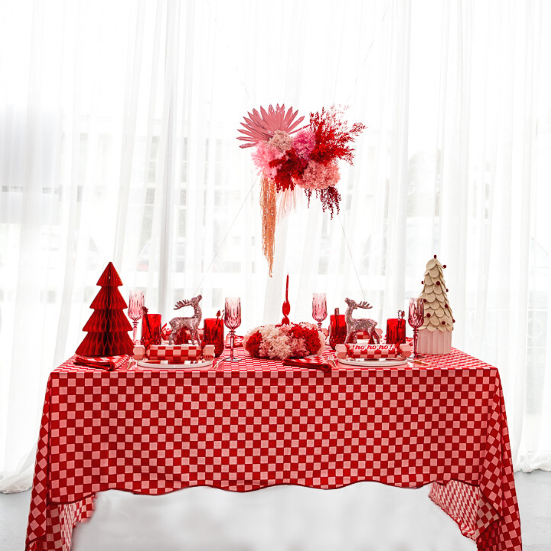 Oh It's Perfect - Wholesale Tablecloth - Red Pink Checkered Tablecloth0