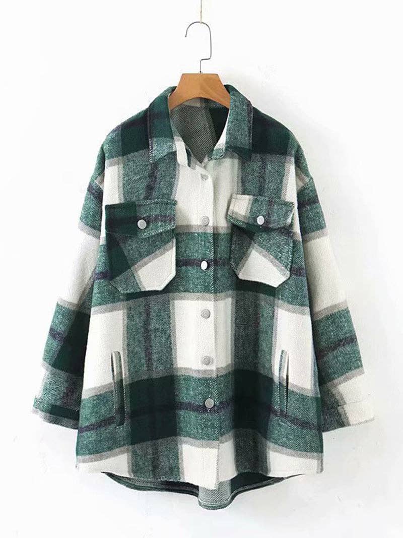 safistyle - Wholesale Shirt Jacket/Shacket - Women's - Casual Plaid Shirt Jacket0