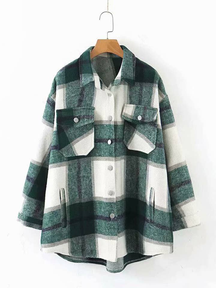 safistyle - Wholesale Shirt Jacket/Shacket - Women's - Casual Plaid Shirt Jacket