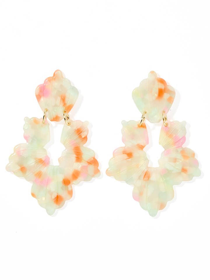 Brincos Michelle Statement - Laranja com Pintas por atacado de LINNY CO