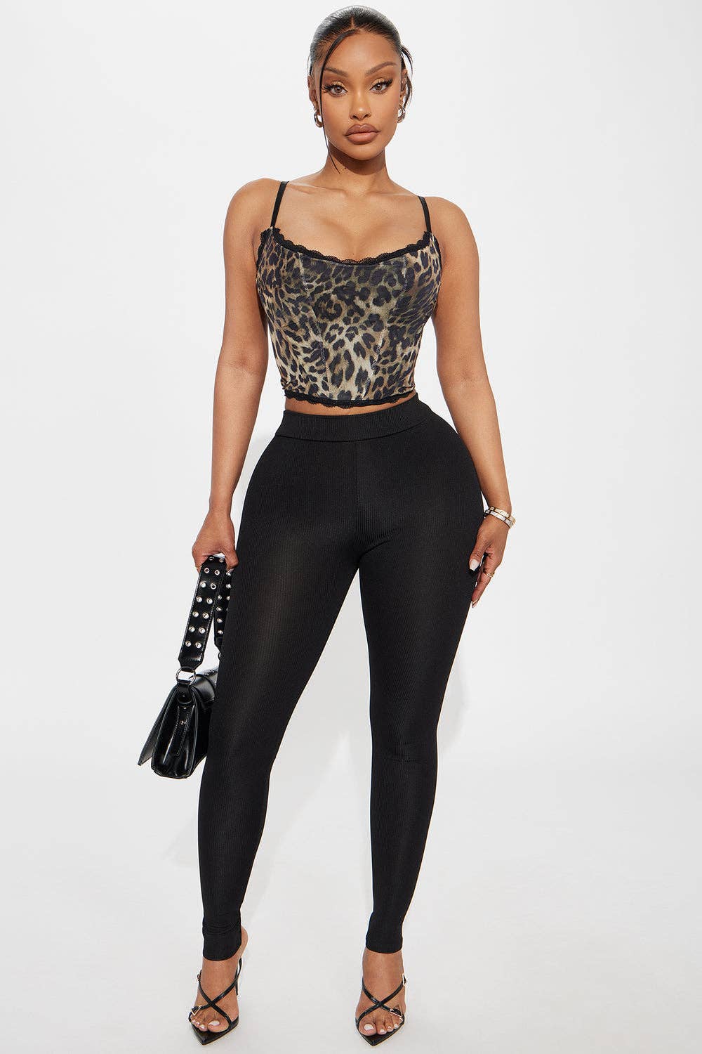 LEOPARD LACE TRIM CORSET CROP TOP for wholesale on Faire1