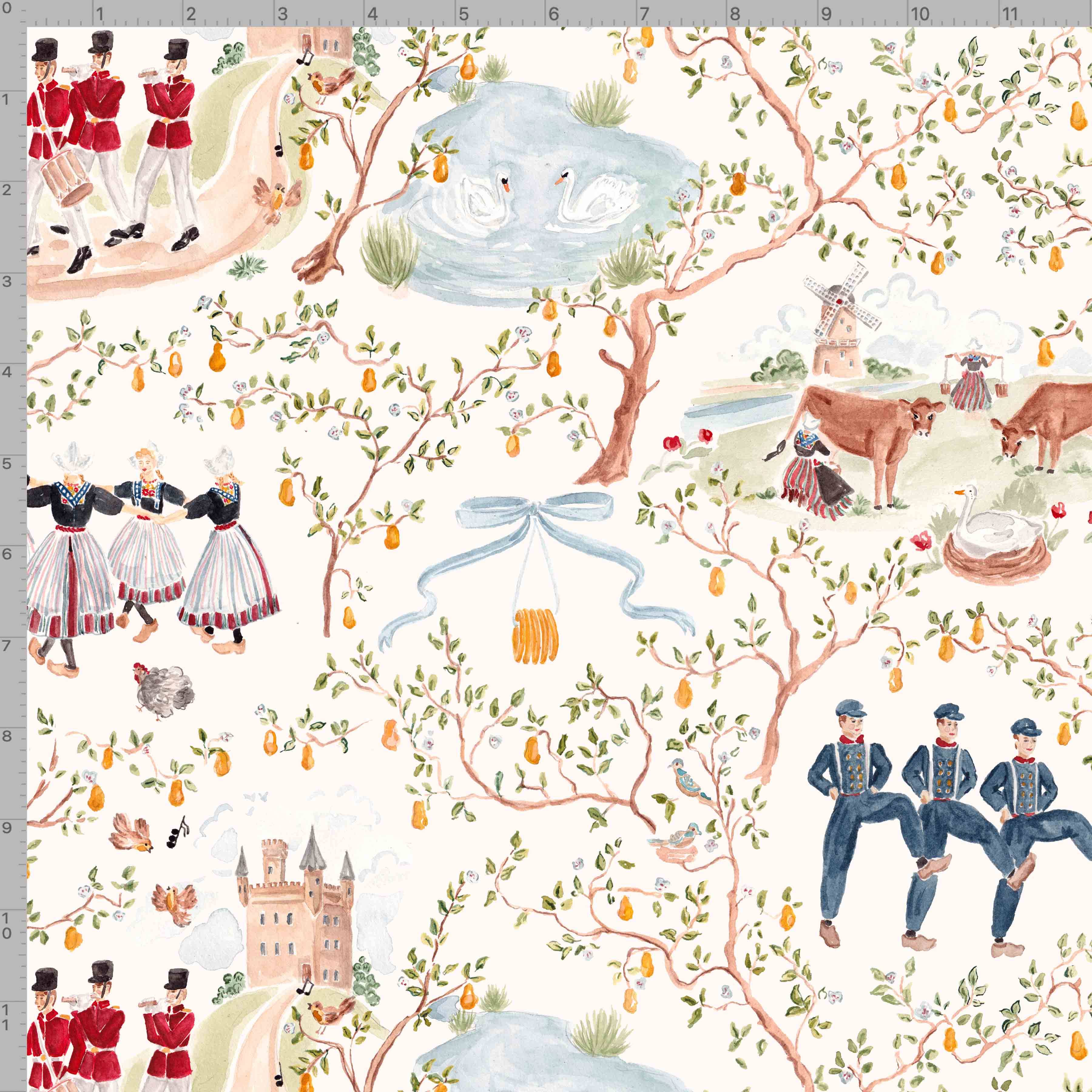 The Illustrated Life – wholesale Wrapping paper roll – Christmas Toile Wrapping Paper Sheets1