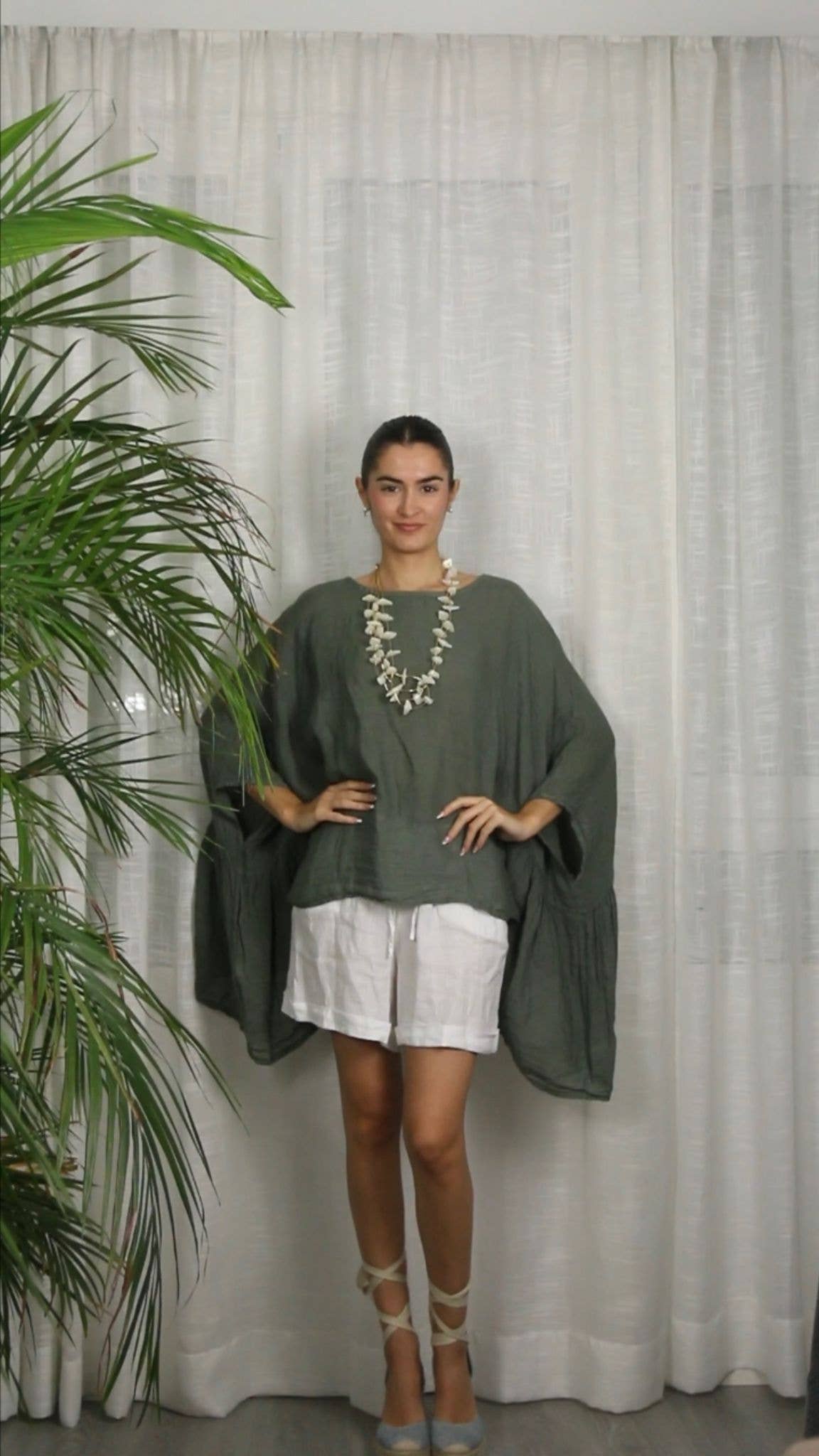 Linen & More - Wholesale Blouse - Women's - REF 11138 PONCHO-STYLE BLOUSE 100% LINEN13