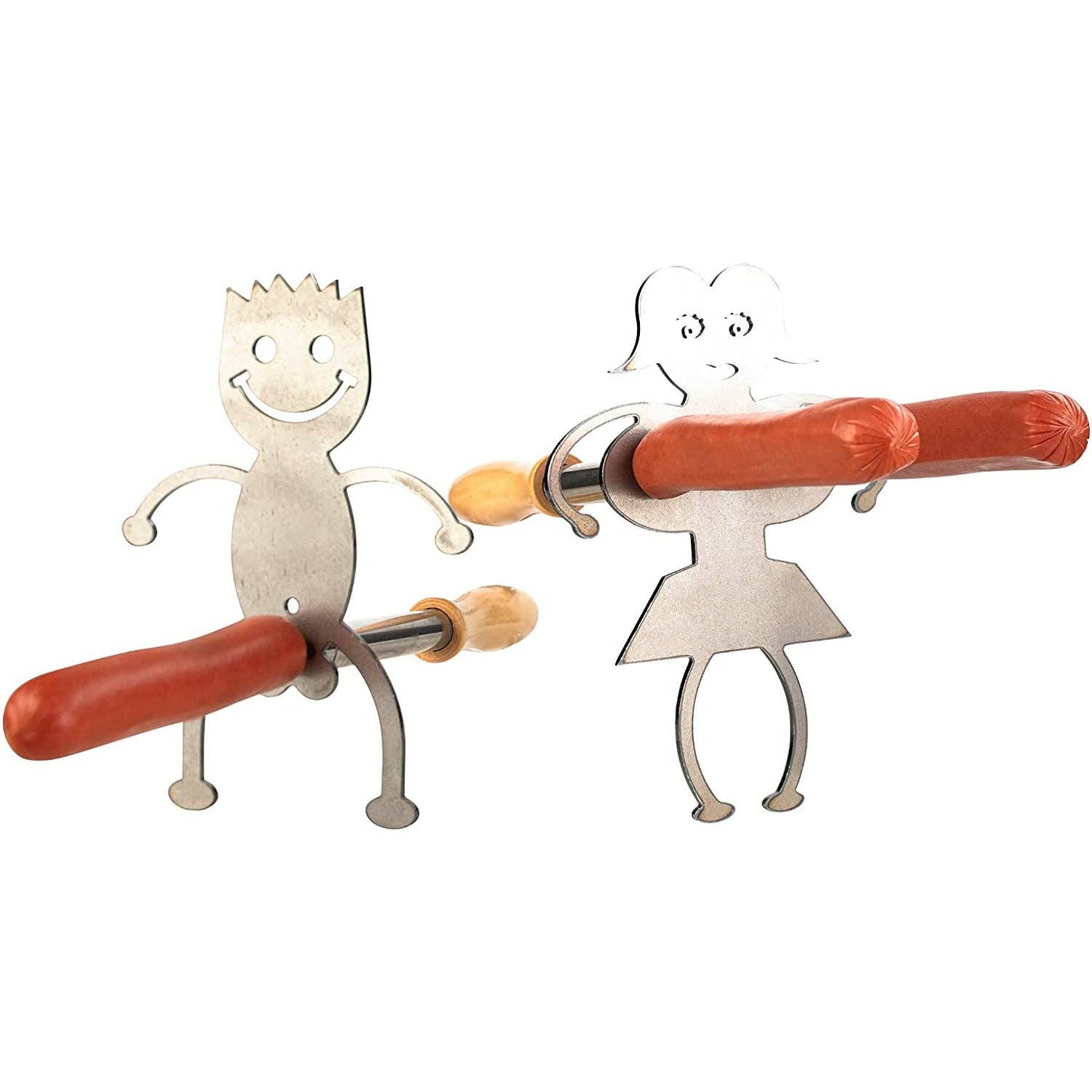 The Wine Savant /  Khen Glassware - Vente Outil de gril pour l'extérieur - Brochette allongée en acier de 30 pouces pour feu, grill et barbecue pour garçon et fille3