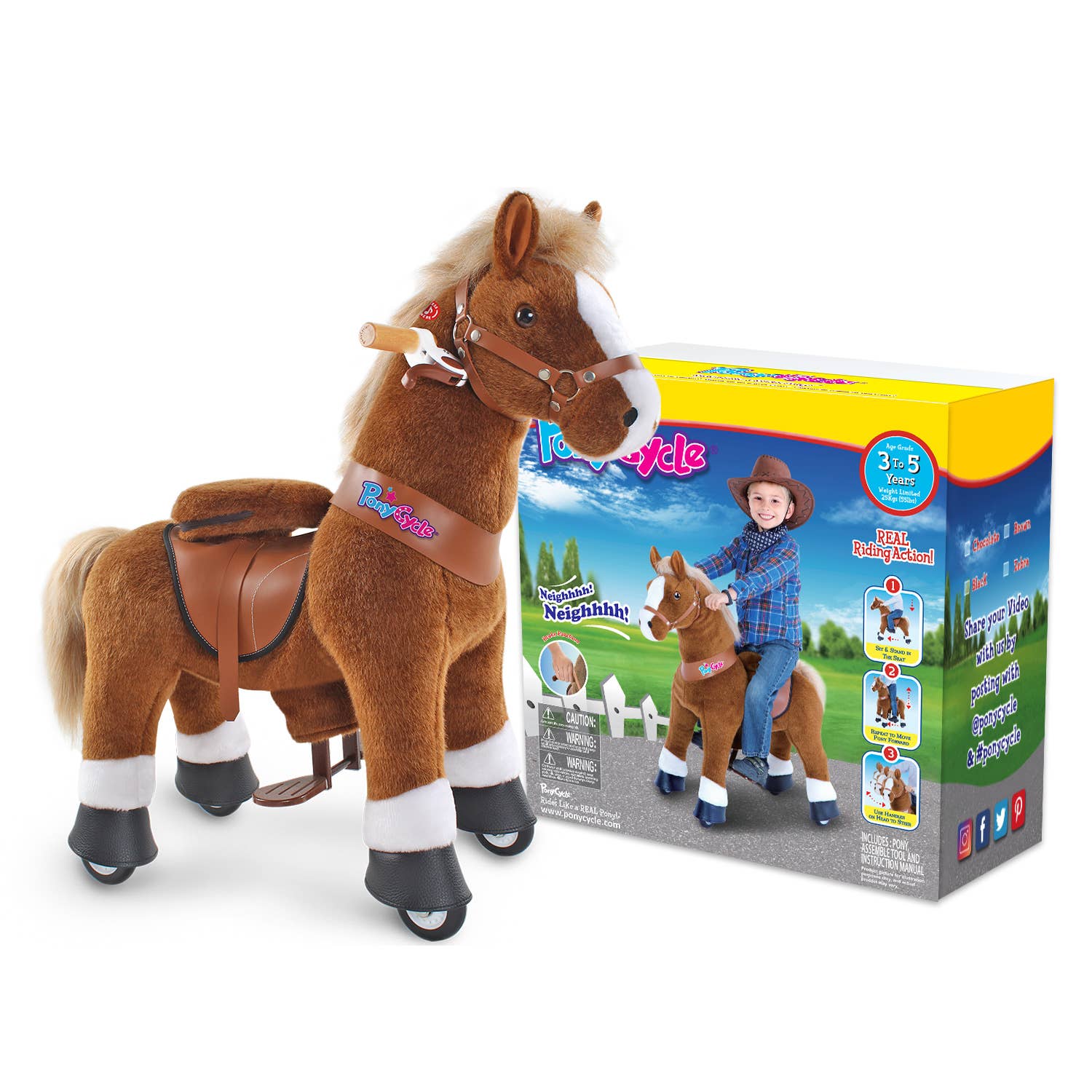 PonyCycle - Wholesale Bike/Scooter - Kids - PonyCycle Ride-On Horse | Plush Animal Riding Pony Kids Toy3