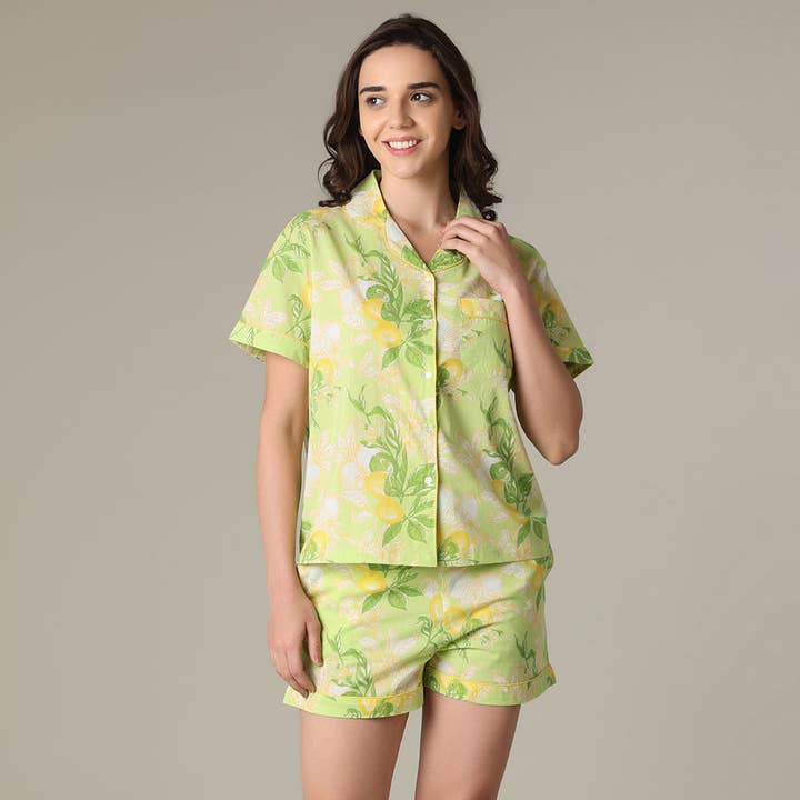 Sorrento Green Shorts PJ Set for wholesale by Mahogany