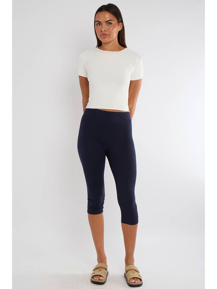 Superbia – wholesale Athletic/lounge leggings – Women's – Super Soft Stretchy 3/4 Length High Waist Capri Leggings 20