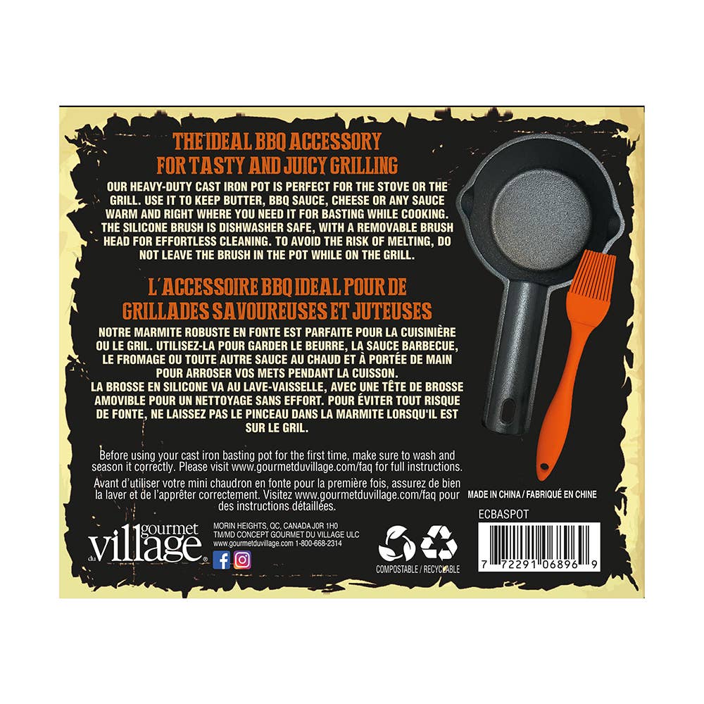 Gourmet Du Village - Vente Pinceaux à badigeonner - Ensemble d'arrosage en fonte1