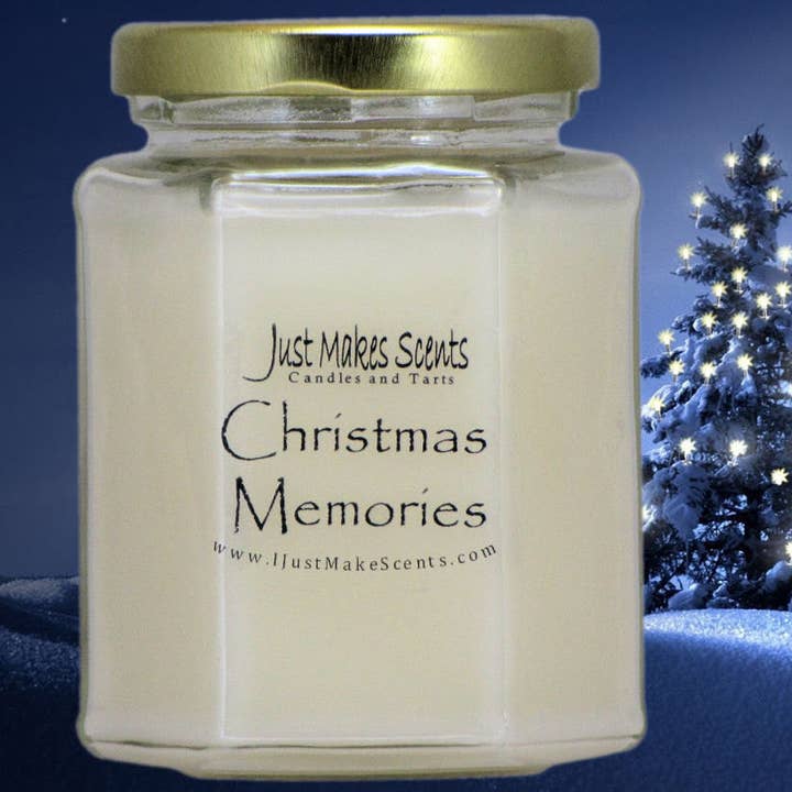 Christmas Memories Scented Candle for wholesale by Just Makes Scents Candles and Gifts LLC
