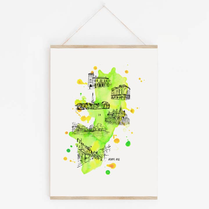 Herne Hill Art Print - London Art Print for wholesale by Drawn Together Art Collective