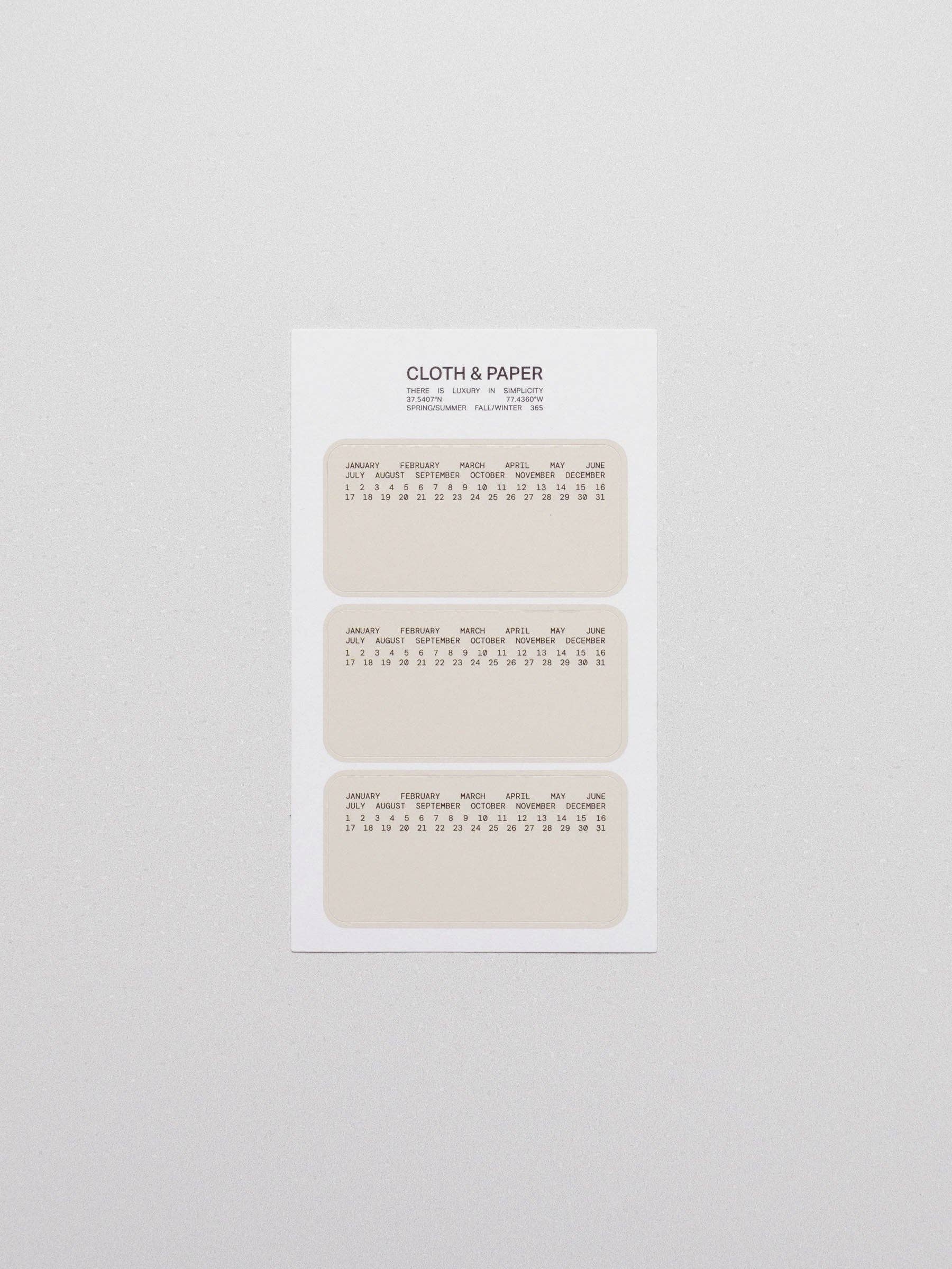 Cloth & Paper - Vente Autocollant - Étiquettes d'agenda | Note2