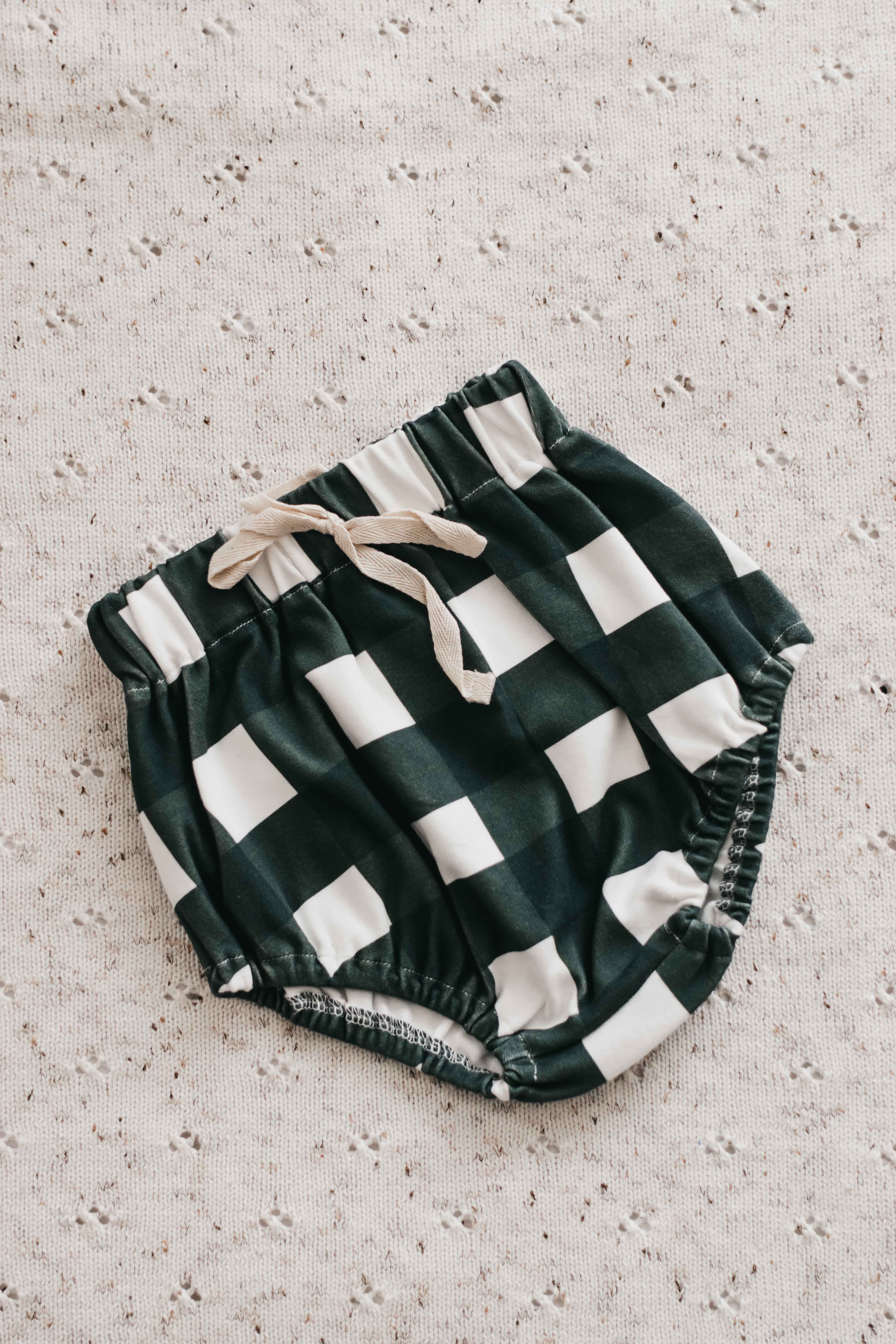 Bencer & Hazelnut - Wholesale Underwear/Diaper Cover - Baby - Basic Bloomers: Green Gingham0