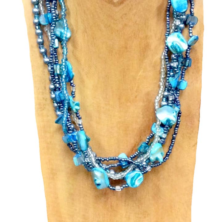 Bamboo Source Tropical Decor – wholesale Beaded bracelet – Shell & Pearl Bead Bracelet - Black4