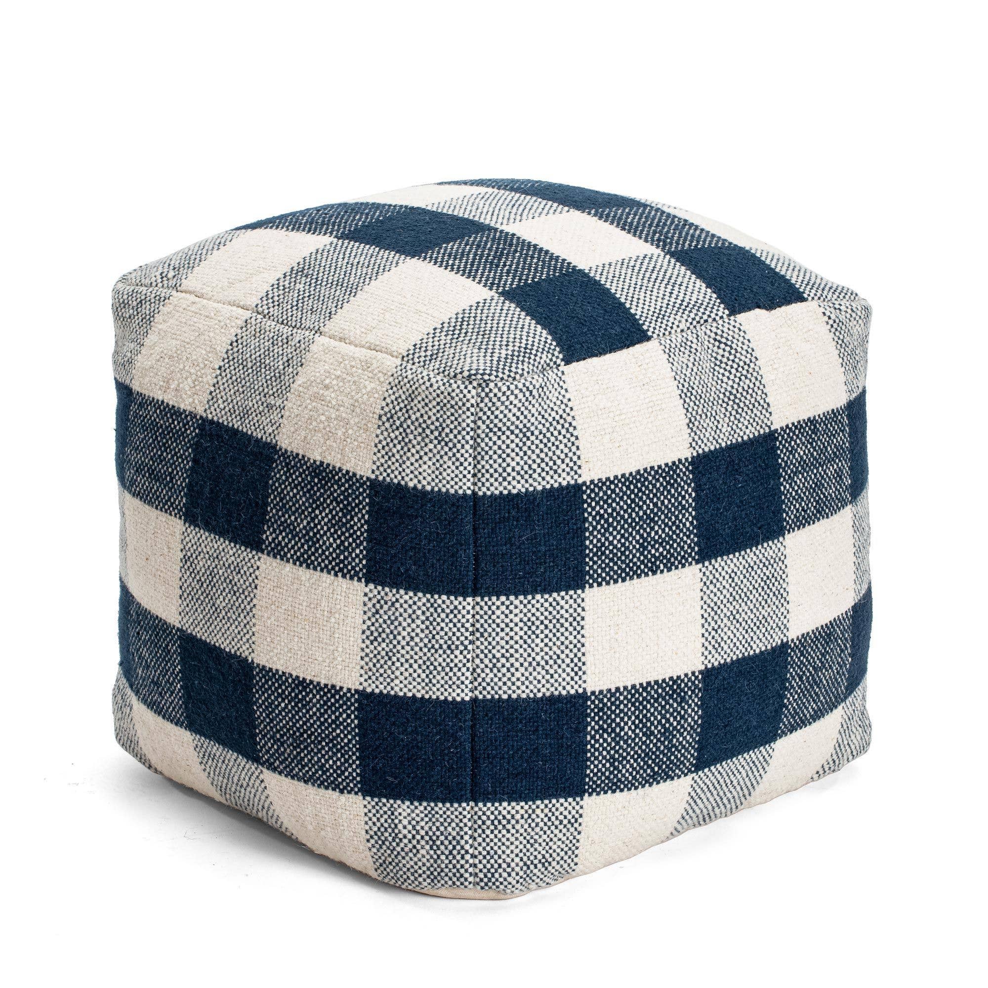 Anji Mountain - Venta al por mayor Puf - Puf a cuadros Sky 20" x 20" x 20"4