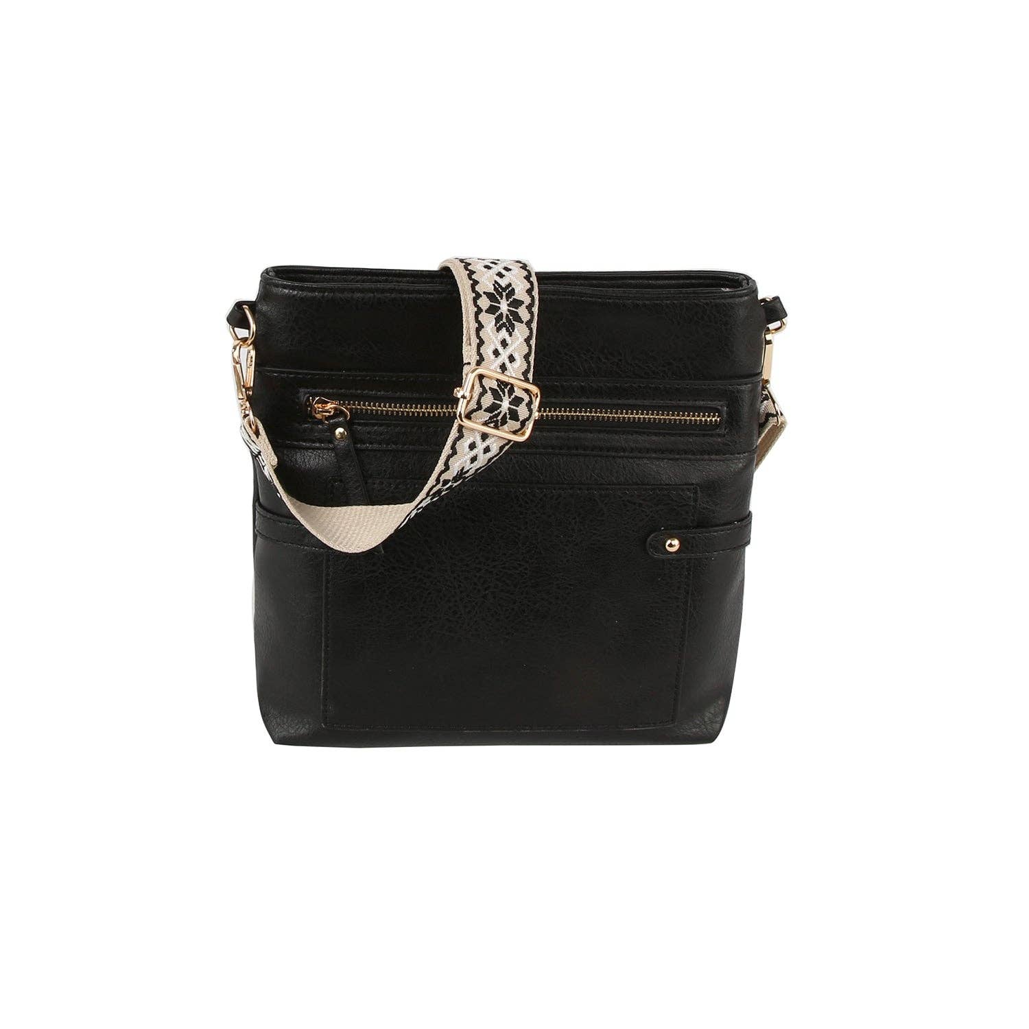 Handbag Factory Corp - Wholesale Crossbody Bag - Women's - Square shape front pocket guitar strap crossbody10