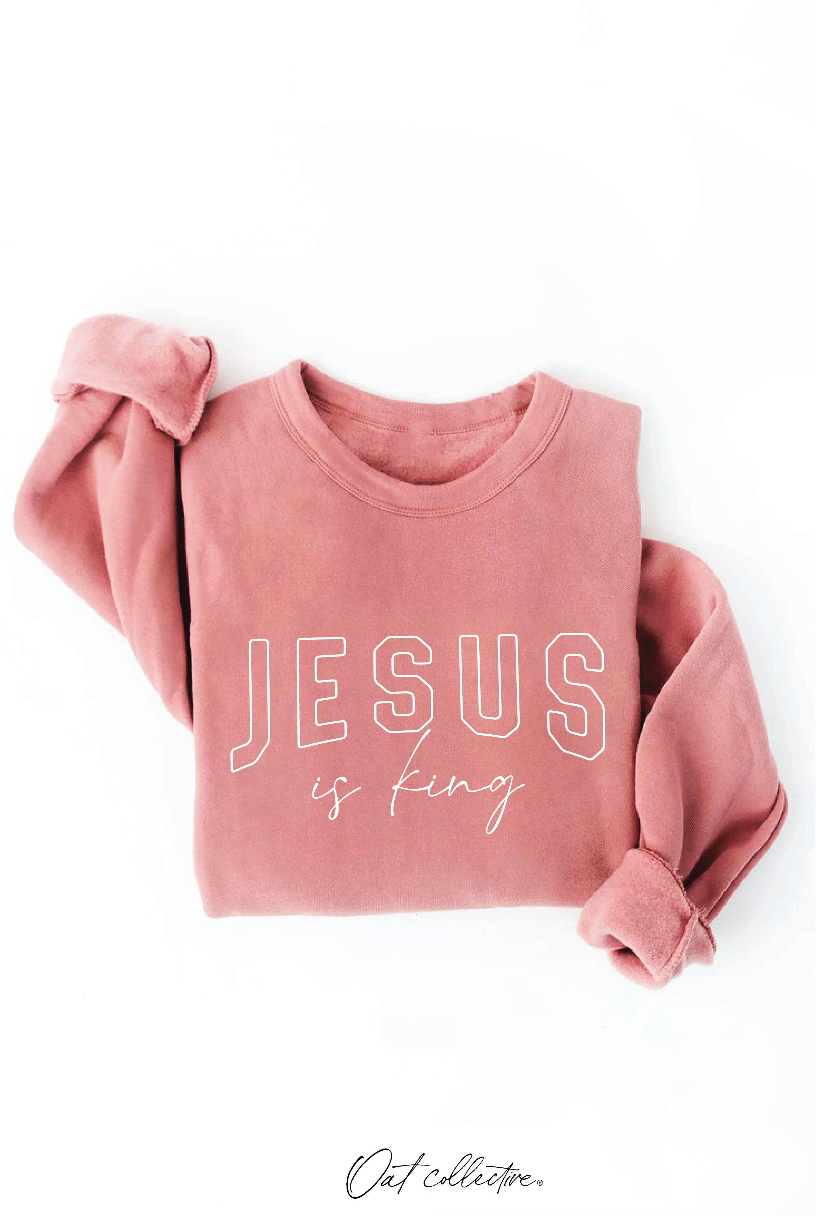 OAT COLLECTIVE – Engroshandel Grafisk Sweatshirt - Dame – JESUS IS KING grafisk sweatshirt - afslappet pasform4