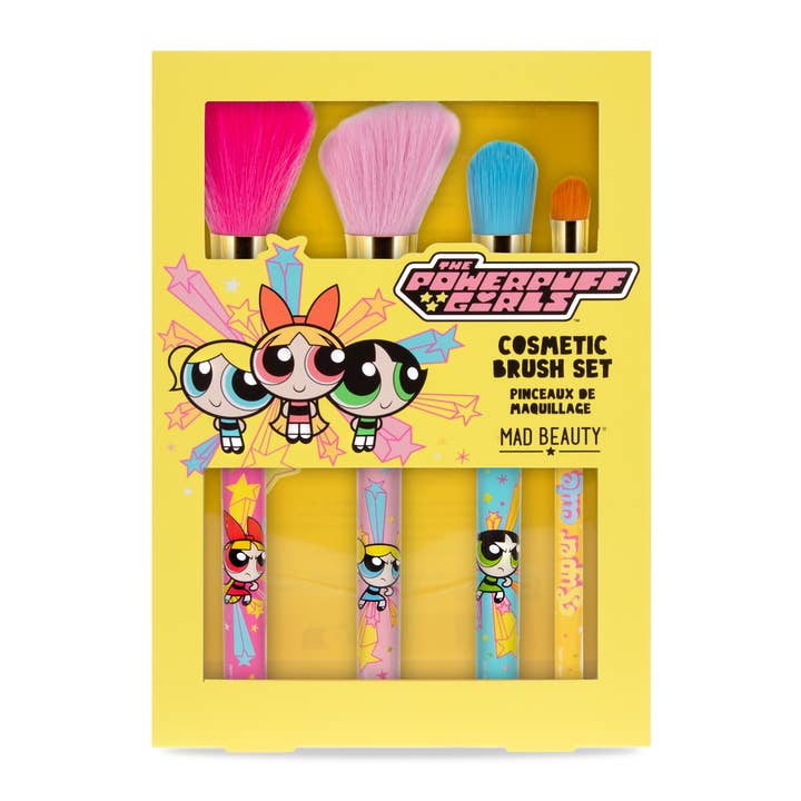 Powerpuff Girls Cartoon Cute Cosmetic Brush Set | Mad Beauty for wholesale by Mad Beauty USA LLC