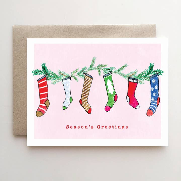 Christmas Stockings Holiday Card for wholesale by A v E H d e s i g n s