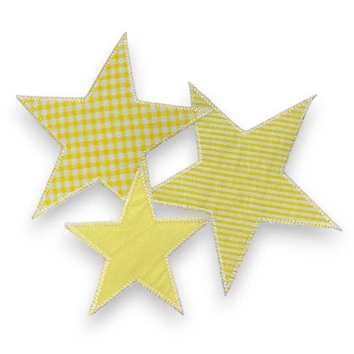 6j Threads LLC - Wholesale Fabric - Yellow Plaid and Stripped Stars....Patches Only0