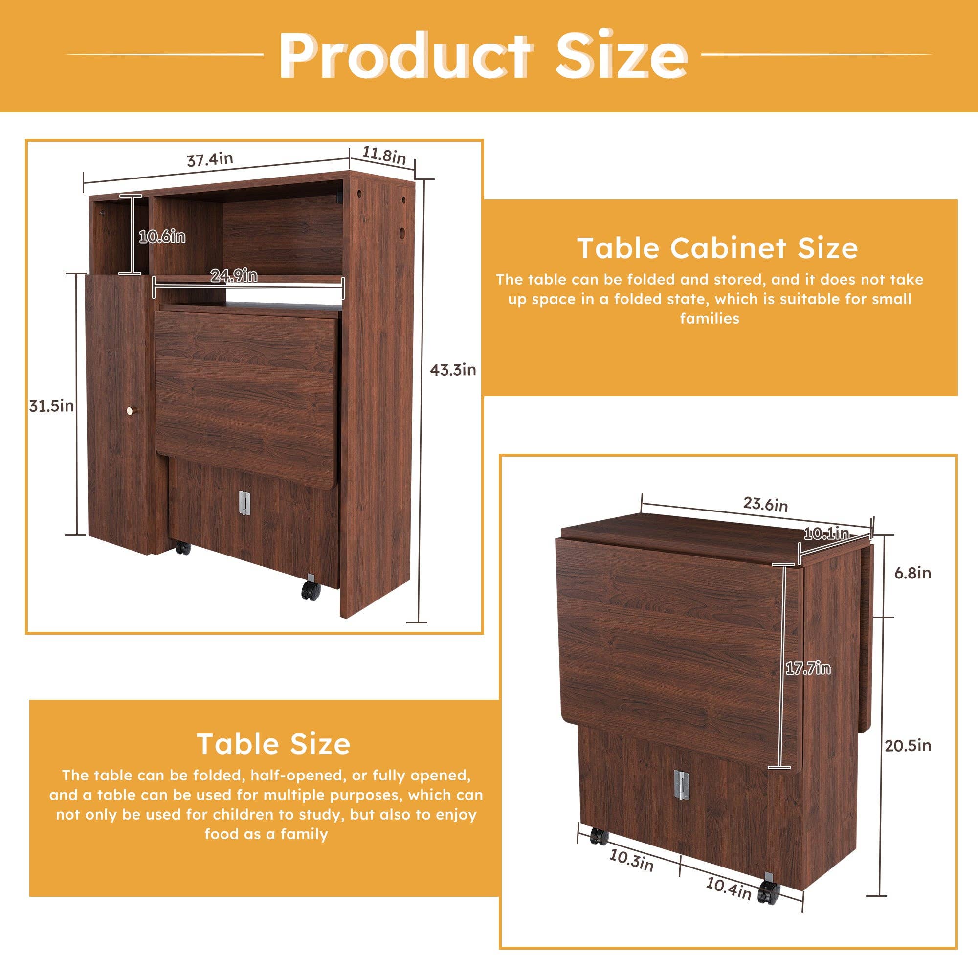 39F Inc. - Wholesale Sideboard - Folding Dining Table with Wall Storage and Power Socket2