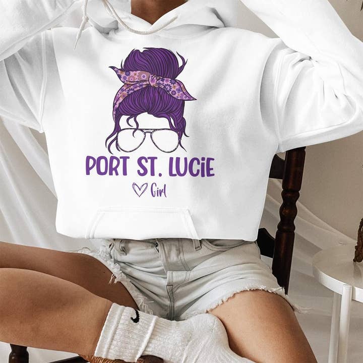 PositiveParty - Wholesale Screen Printed T-Shirt - Women's - Port St Lucie Girl Shirt, Born In Port St Lucie Gift4