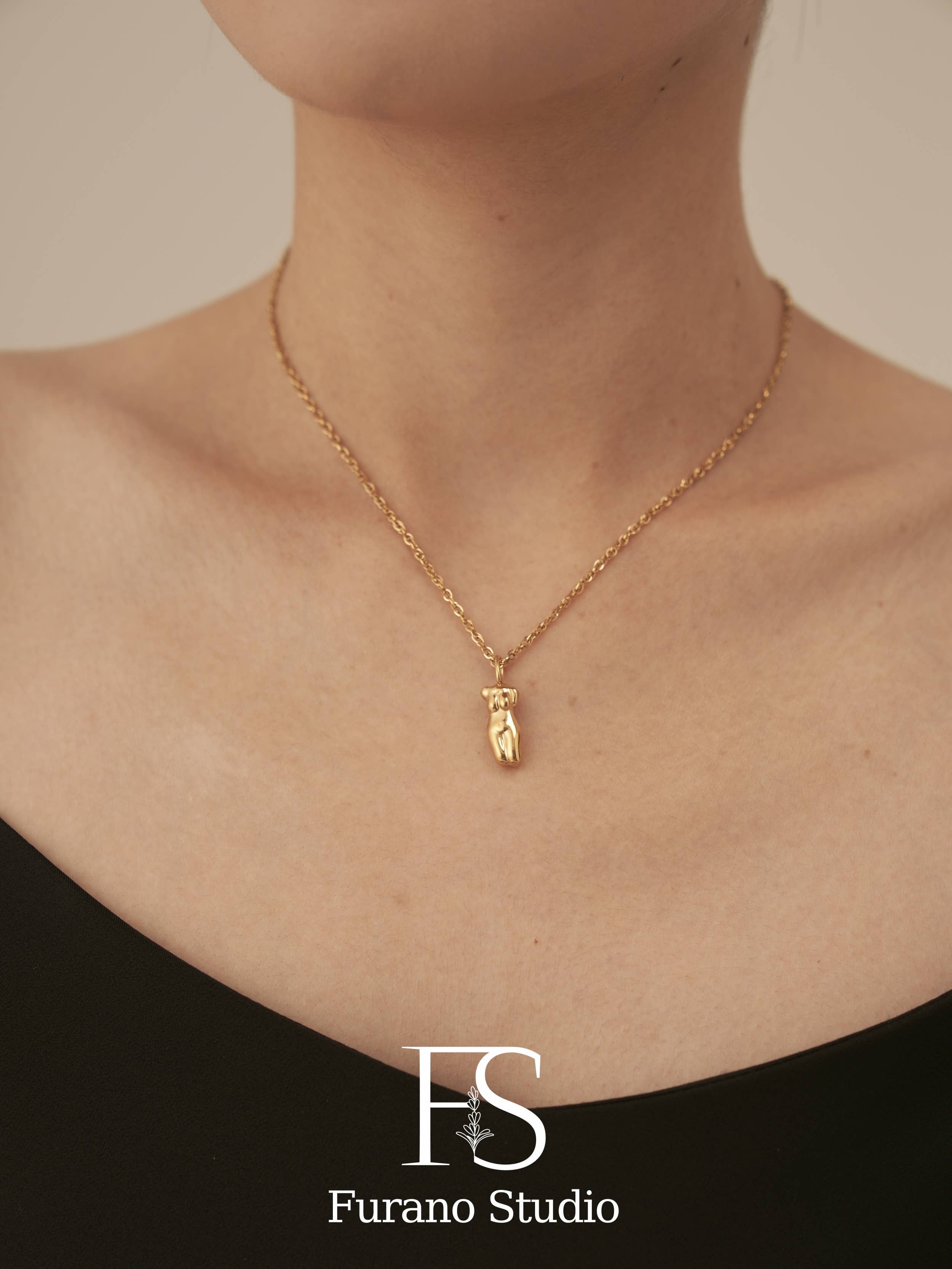 Furano Studio - Wholesale Pendant/Charm Necklace - 18K Gold Filled Female Body Pendant Necklace2