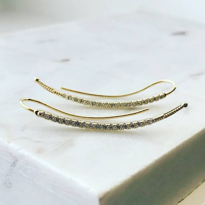 Ear Climbers: Pave Long Bar for wholesale by musthavemustget