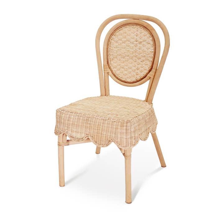 Cantiq Living – wholesale Chair – Scalloped Rattan Bistro Chair