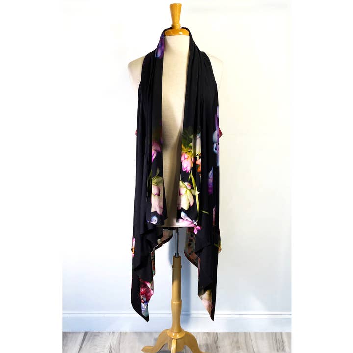 Scarf- Vest Lotus for wholesale by Silk Synergy