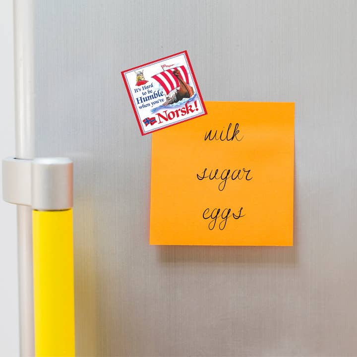 European Heritage Gifts - Wholesale Magnet - Norwegian Gift Magnet Tile Humble Norsk2