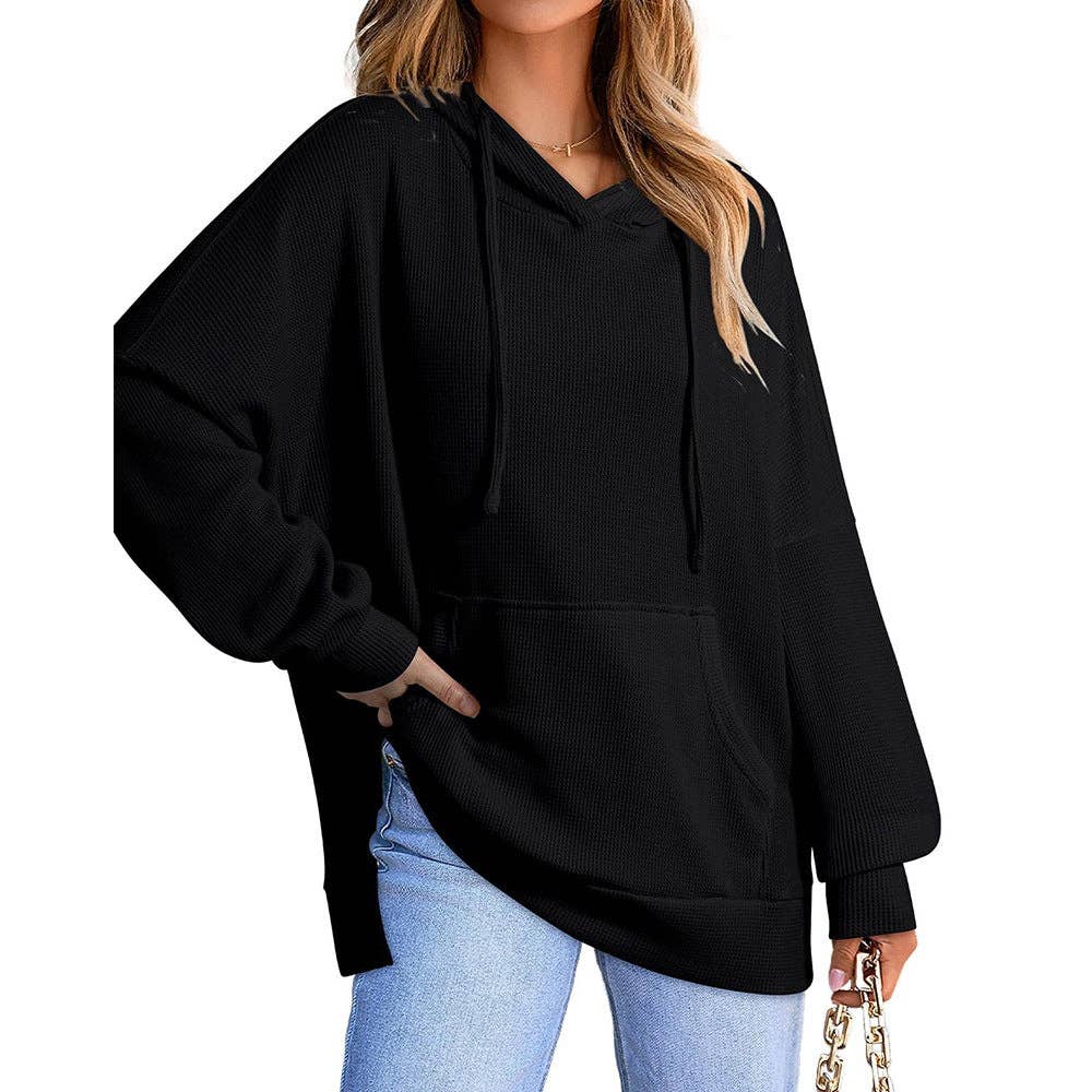 Lovesoft - Wholesale Hoodie - Women's - Oversized Waffle Knit Hoodie Sweatshirt for Women0