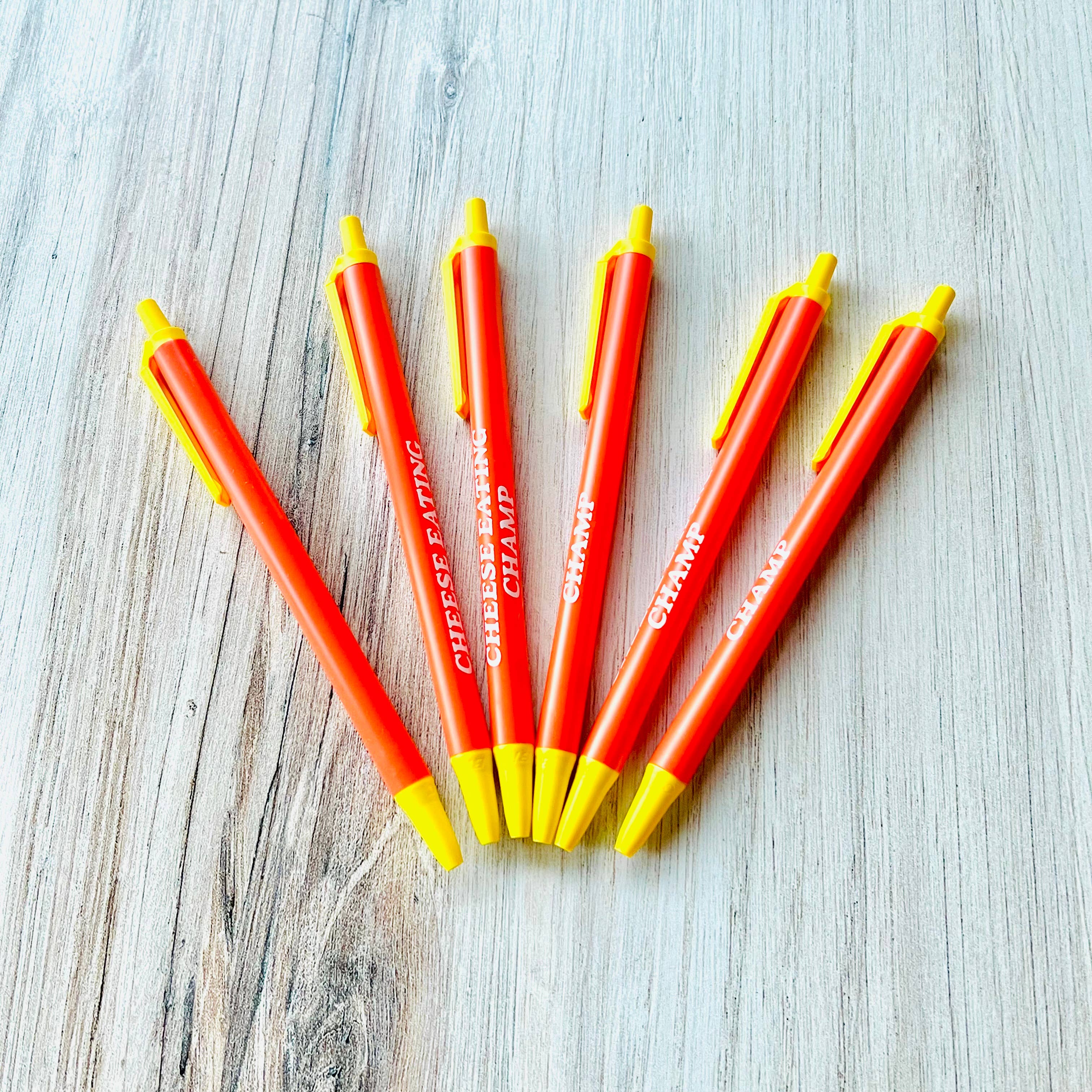 The Silver Spider - Wholesale Pen - Cheese Eating Champ Bic Clic Stic Pen foodie1