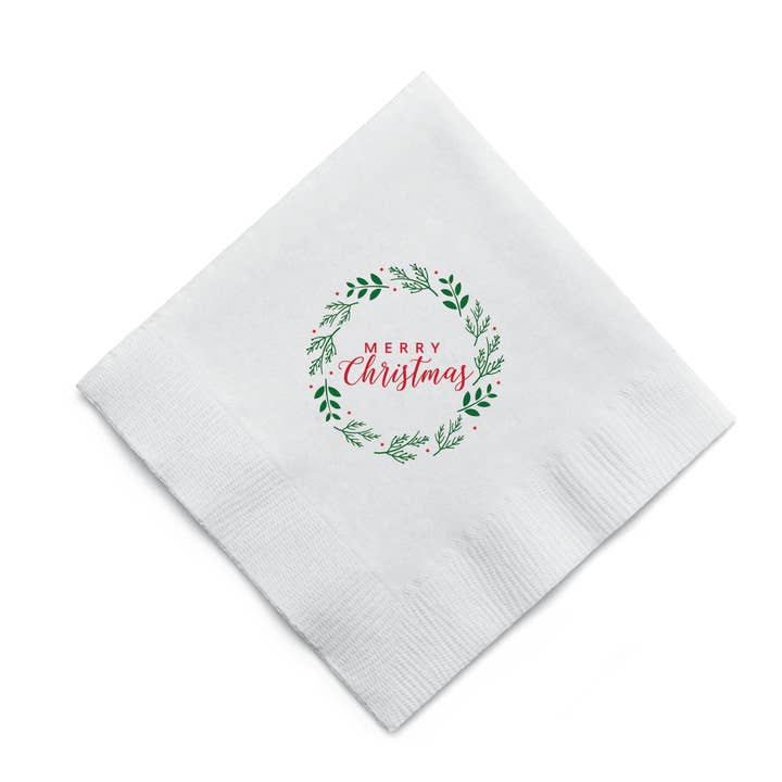 Wreath Cocktail Napkins for wholesale by MADdesign