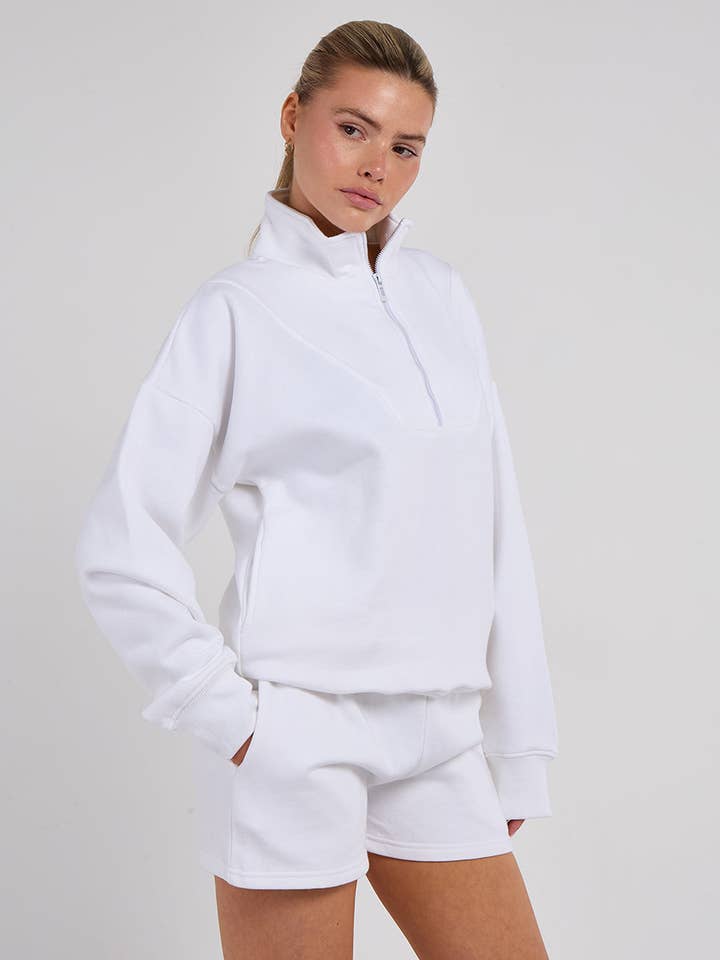 AX Labels - Wholesale Lounge Set - Women's - 1/2 Zip Top & Shorts Fleece Co-ord63