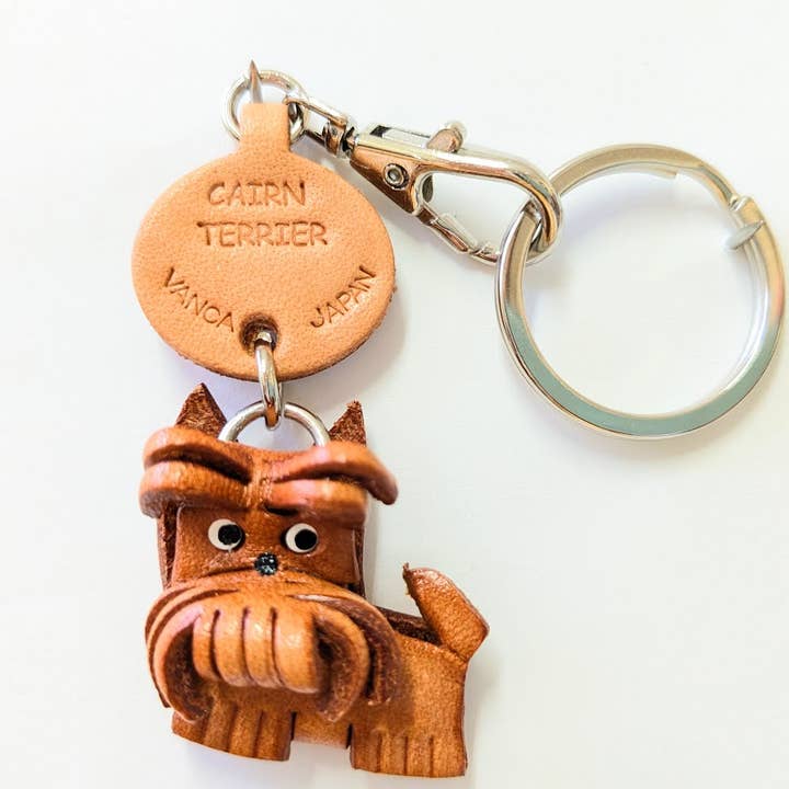 Cairn Terrier Leather Dog Pet Handmade Keychain Bag Charm for wholesale by VANCA CRAFT
