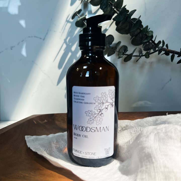 Fringe + Stone - Wholesale Bath/Body Oil - BODY OIL | WOODSMAN - Woods + Geranium Scented0