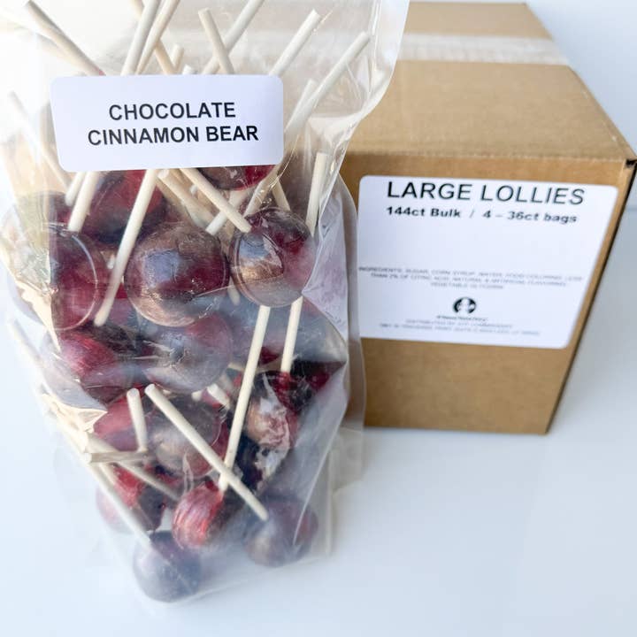 Candy Making Co. - Wholesale Lollipop - Large Lollies: Chocolate Cinnamon Bear Lollipop Candy3