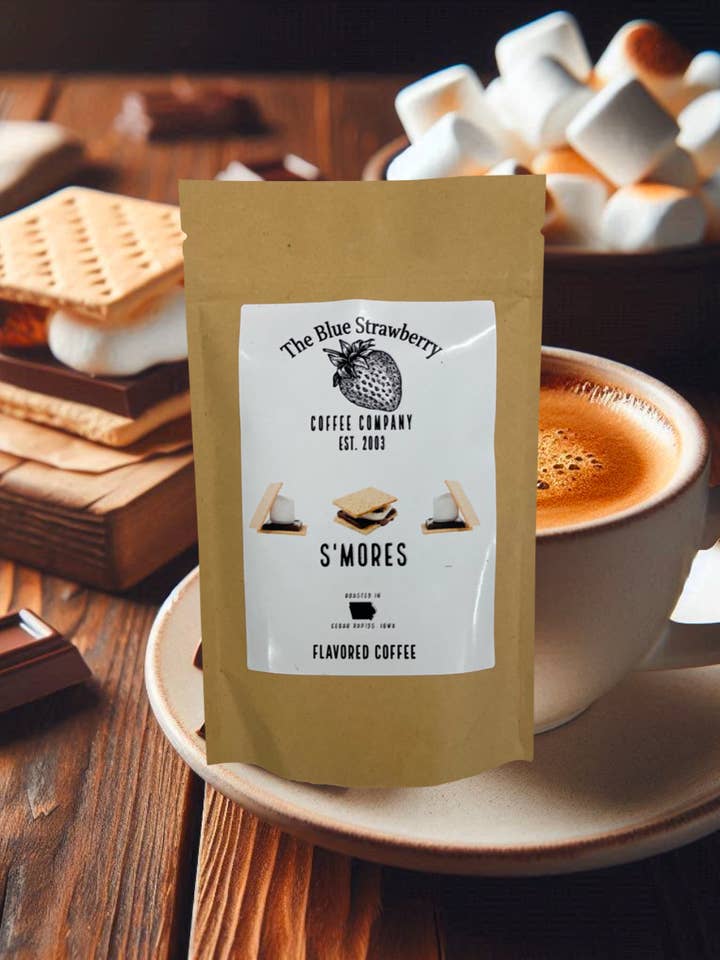S’mores (Flavored Coffee) for wholesale by The Blue Strawberry Coffee Co