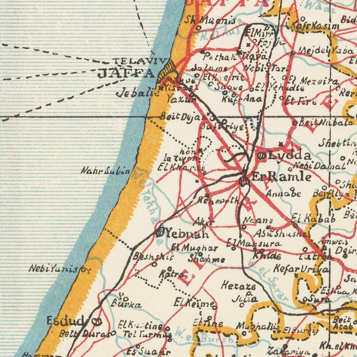 OldCityPrints - Old Maps and Posters - Wholesale Poster - Old Map of Palestine 1942 Vintage Map of Palestine | Vintage Map Wall Art Print |2