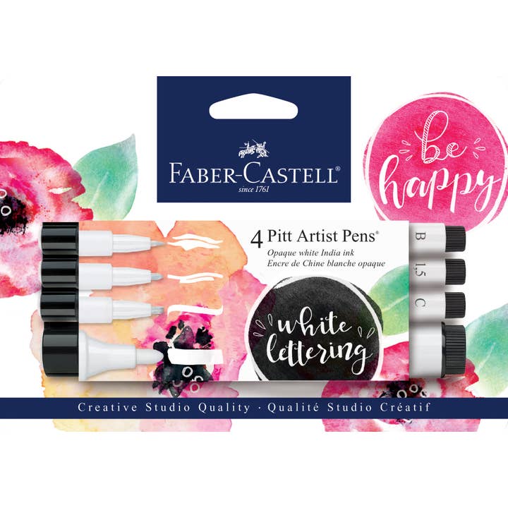 Faber-Castell / Creativity for Kids - Wholesale Pen - Pitt Artist Pen, #101 White Lettering - Set of 4