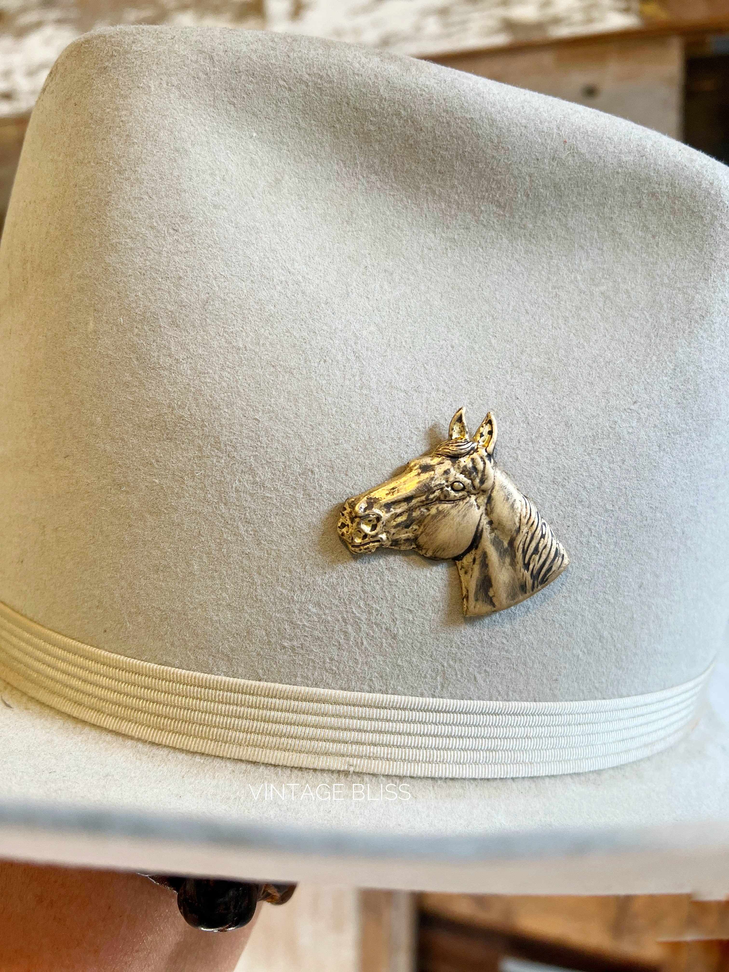 Vintage Bliss - Wholesale Brooch - Brass Patina Western Horse Head Hat Pin Hat Bar 5